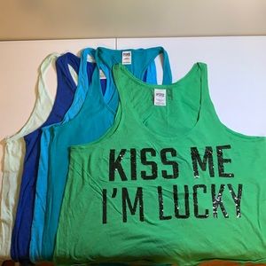 PINK racerback tank tops (5)